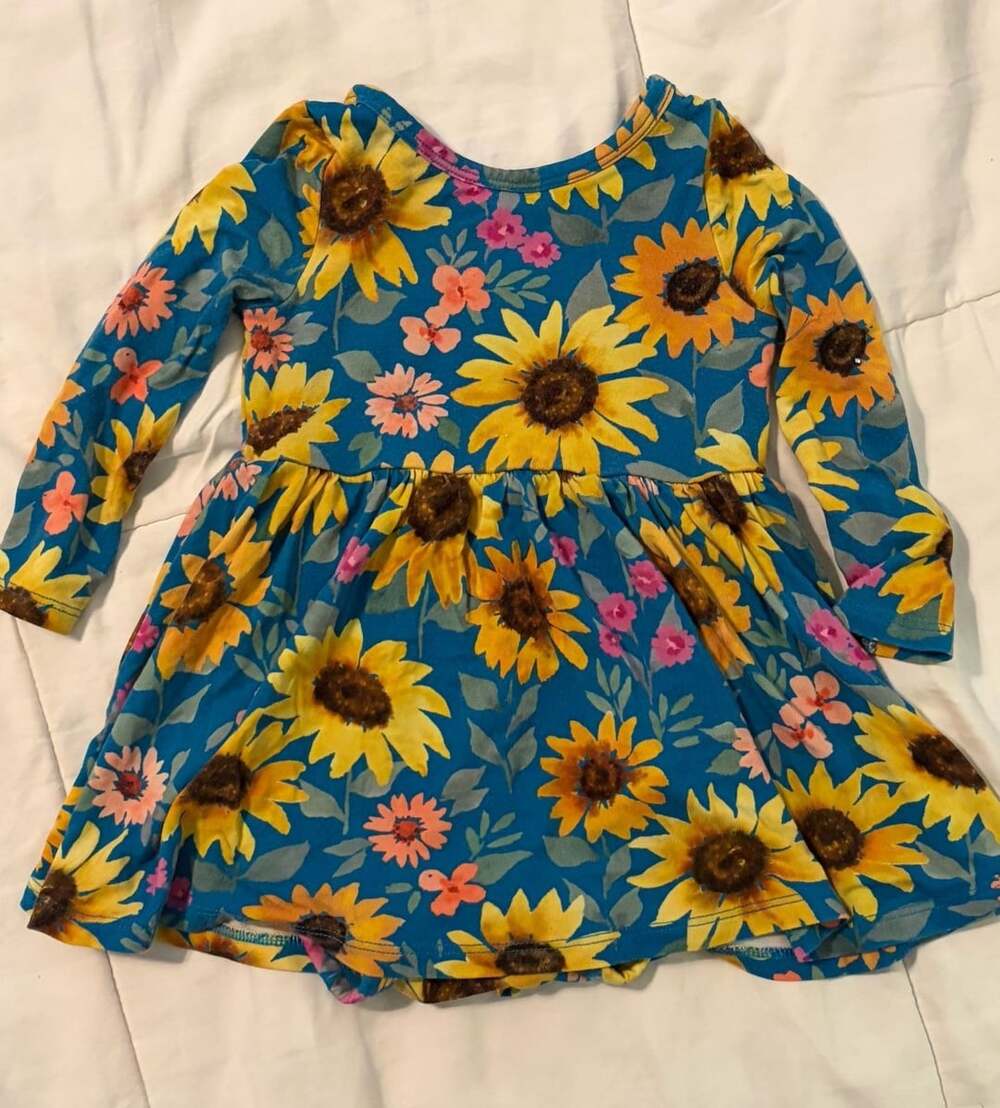 Little Sleepies Play Twirl Dress 6-12 Months Sunflower Fields Blue